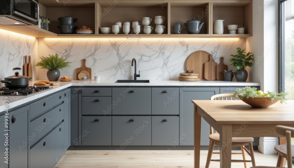 Modern kitchen with sleek design and natural light Modern kitchen with sleek design and natural light