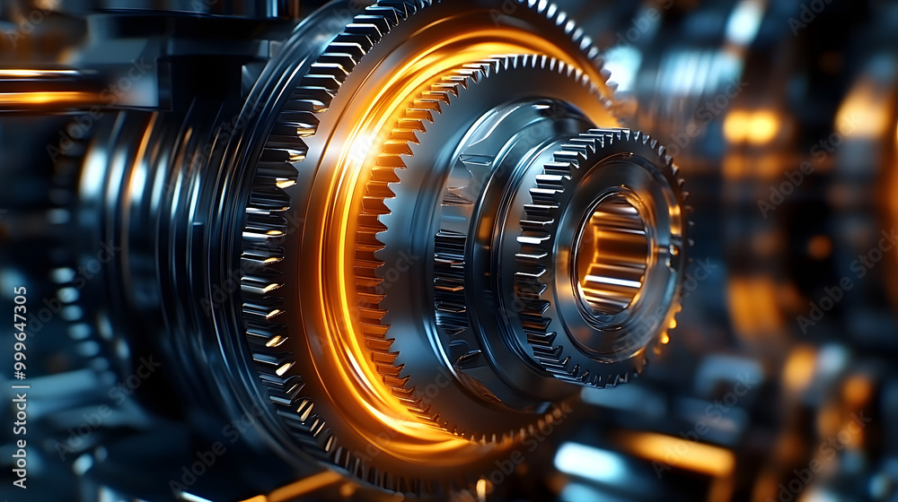 Rotating gear, Industrial and Engineering concept Rotating gear, Industrial and Engineering concept