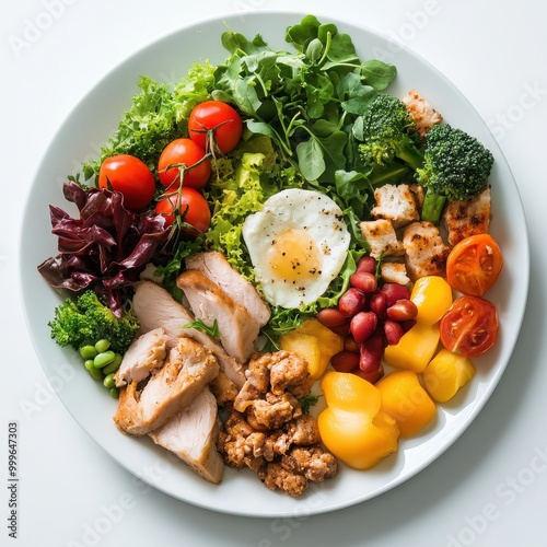 A nutritionfocused meal plan showcasing balanced portions and food choices., --ar 1:1 --v 6.1 Job ID: 0d8095f0-d08d-4ef3-94c0-80bfd705bb4d photo