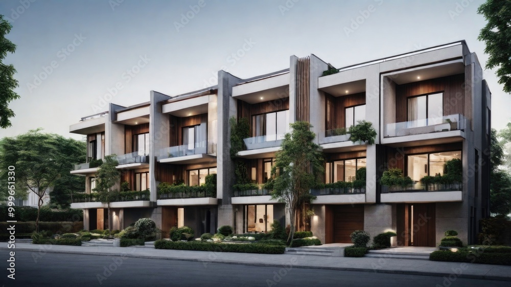 Luxury modern townhouse architecture building city Luxury modern townhouse architecture building city