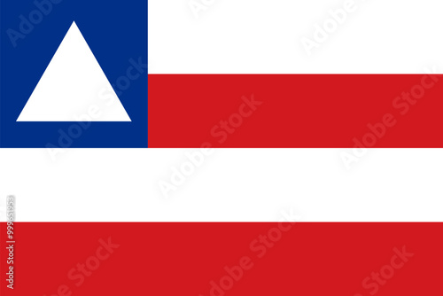 The flag of Bahia state, Brazil, with precise proportions and official colors.