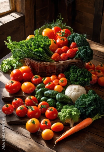 colorful fresh vegetables displayed clean vibrant arrangement highlighting natural beauty crispness, asparagus, broccoli, carrot, celery, cucumber, eggplant