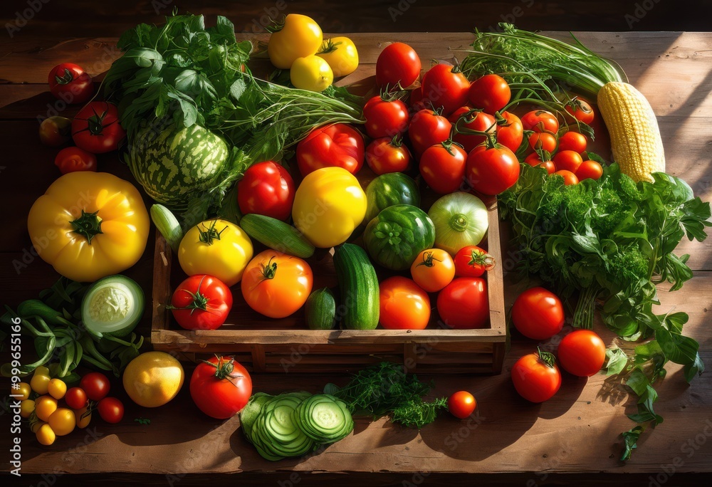 vibrant presentation colorful fresh produce ingredients showcased eye catching plate, artistic, vegetables, fruits, berries, greens, peppers, tomatoes vibrant presentation colorful fresh produce ingredients showcased eye catching plate, artistic, vegetables, fruits, berries, greens, peppers, tomatoes