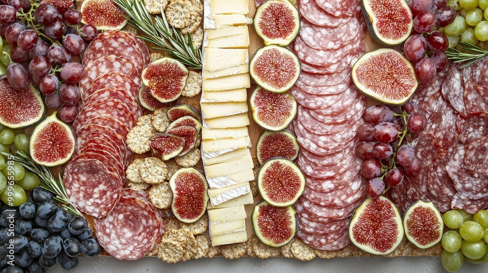 Charcuterie Board with Assorted Meats, Cheeses, Grapes, and Fresh Figs Charcuterie Board with Assorted Meats, Cheeses, Grapes, and Fresh Figs
