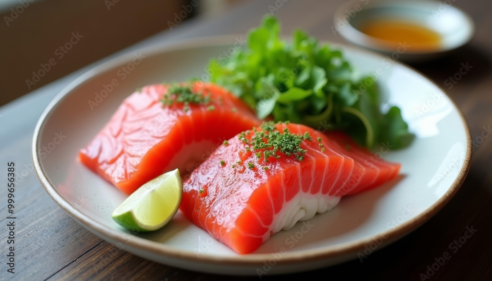 Freshly sliced sashimi ready to be savored Freshly sliced sashimi ready to be savored