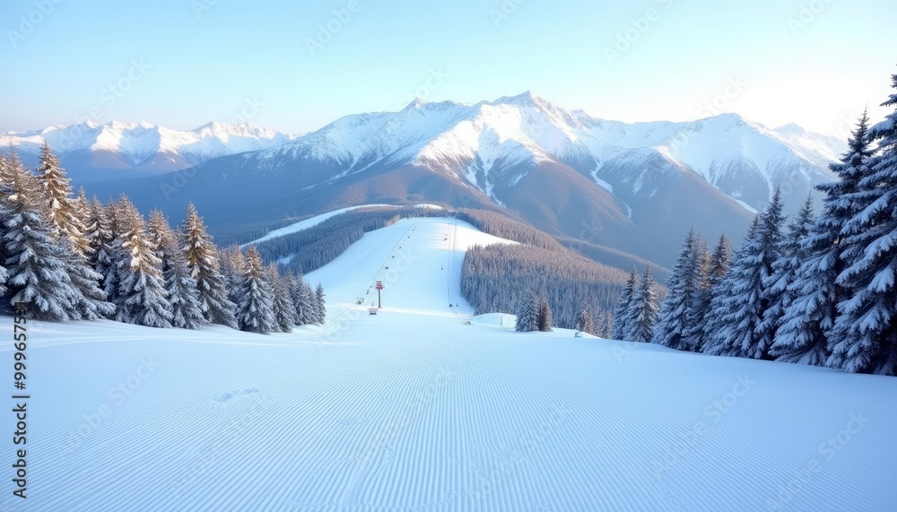 Obraz premium Snowy mountain landscape perfect for winter sports