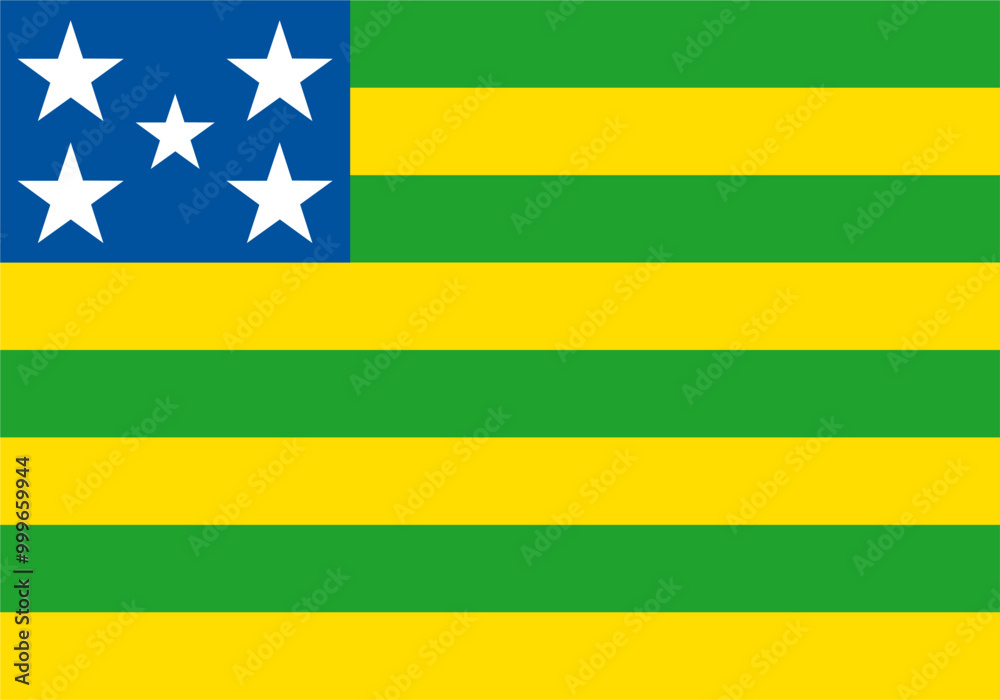 The flag of Goias state, Brazil, with precise proportions and official colors. The flag of Goias state, Brazil, with precise proportions and official colors.