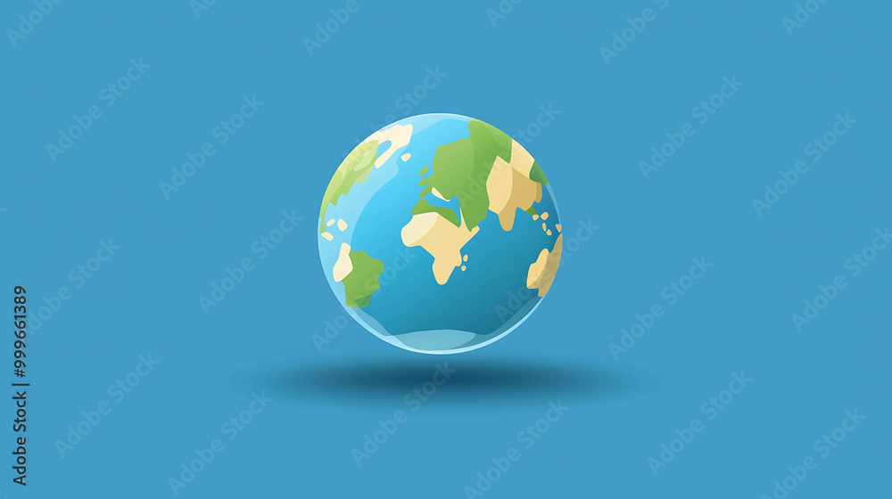 A simple illustration of the Earth on a light blue background. A simple illustration of the Earth on a light blue background.