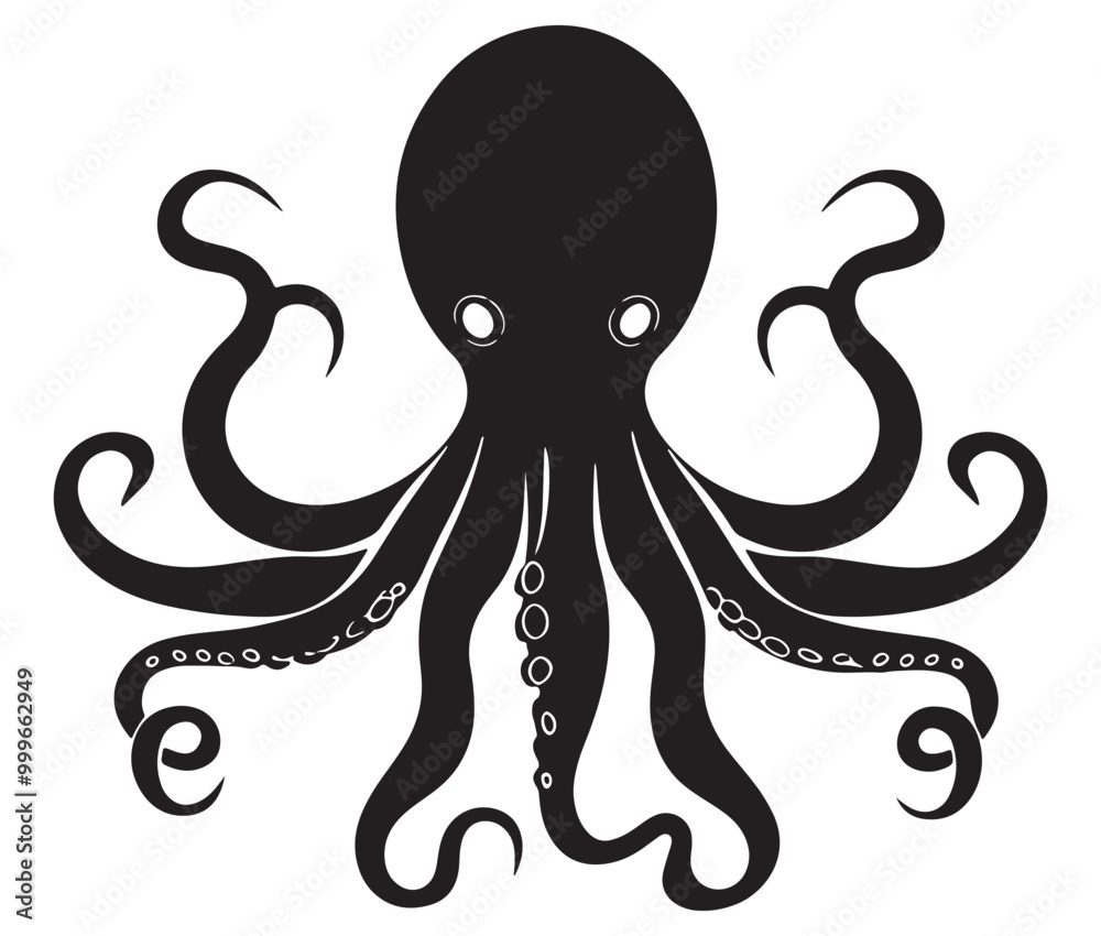 Illustration of octopus, Octopus vector, Silhouette of octopus Illustration of octopus, Octopus vector, Silhouette of octopus