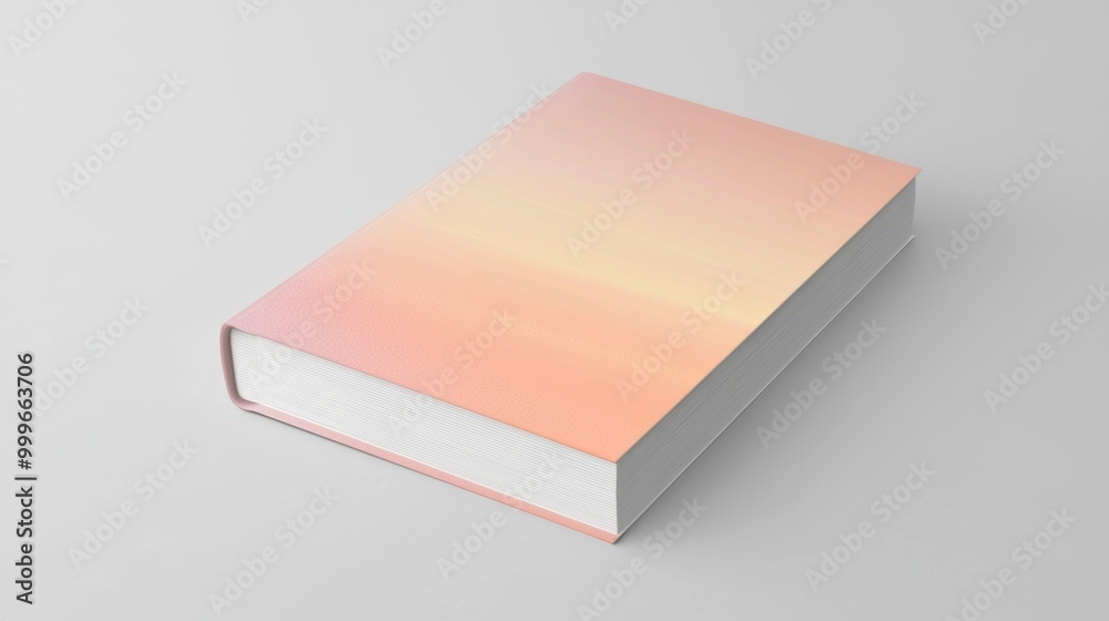 Minimalist Hardcover Book with Pastel Gradient Cover on White Background Minimalist Hardcover Book with Pastel Gradient Cover on White Background