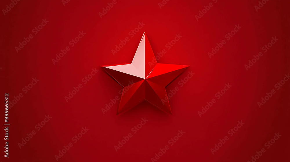 A single red star on a red background. A single red star on a red background.