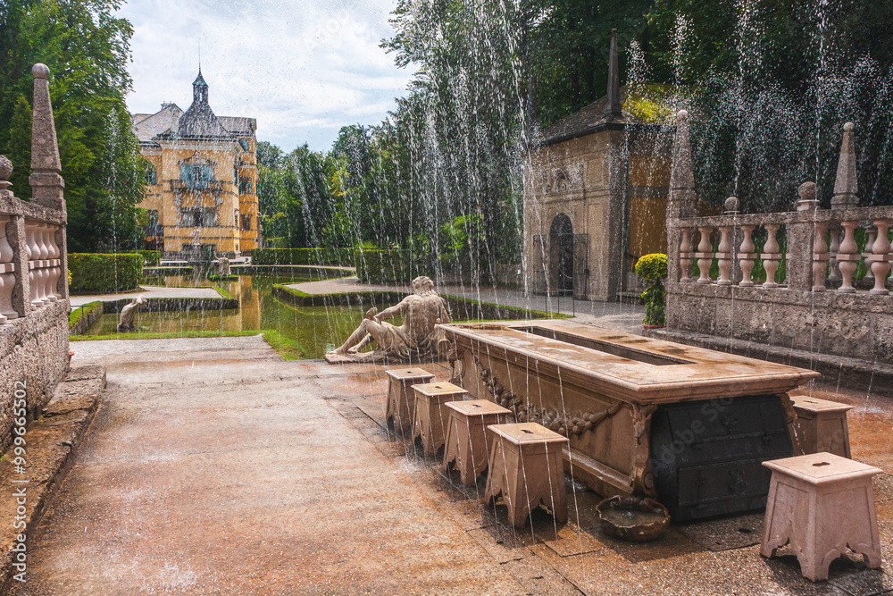 Naklejka premium Ponds and fountains of Hellbrunn Palace