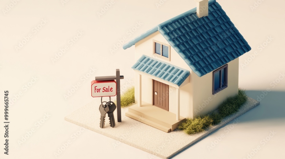 A small model house with a A small model house with a