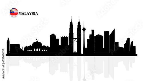 malaysia skyline, malaysia cityscape, malaysia skyscraper buildings vector silhouette. vector illustrator