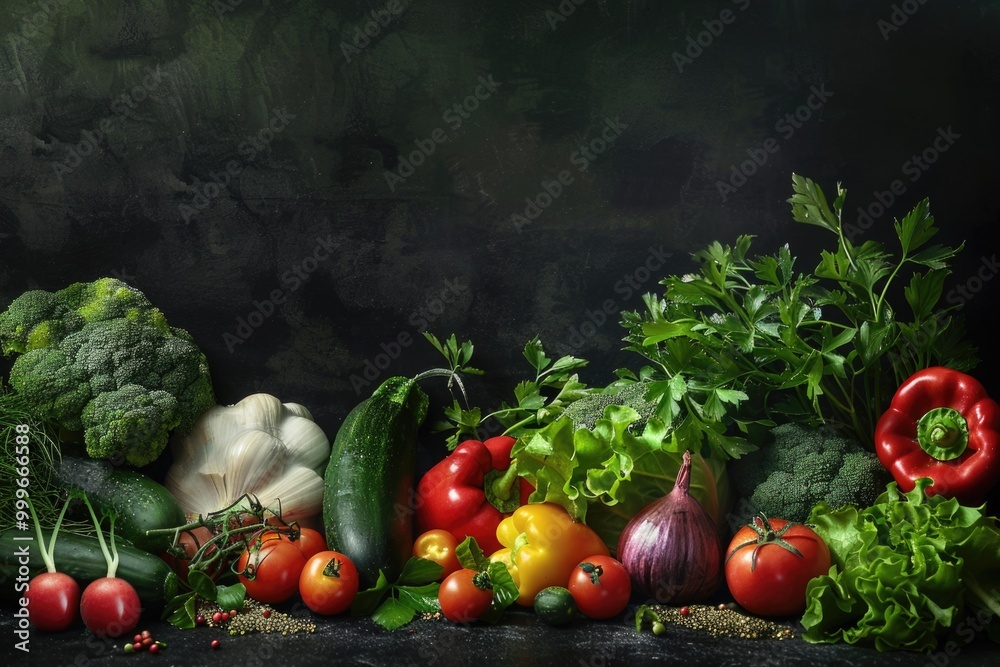 A colorful display of various vegetables on a table A colorful display of various vegetables on a table