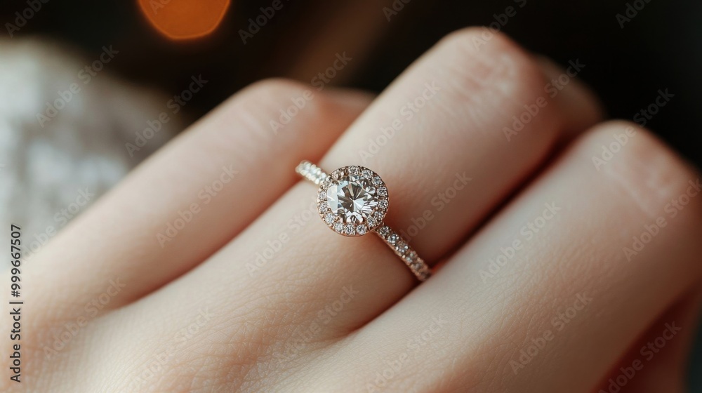 Close up of an engagement ring on a woman hand, romantic and special moment, focus on love and commitment. Close up of an engagement ring on a woman hand, romantic and special moment, focus on love and commitment.