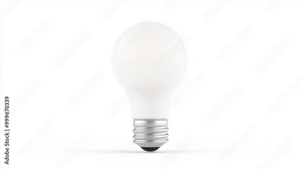 A realistic light bulb glowing softly, isolated on a white background. A realistic light bulb glowing softly, isolated on a white background.