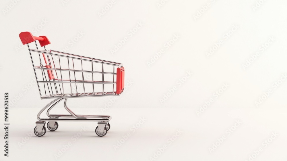 A 3D rendered shopping cart, isolated on a white background. A 3D rendered shopping cart, isolated on a white background.