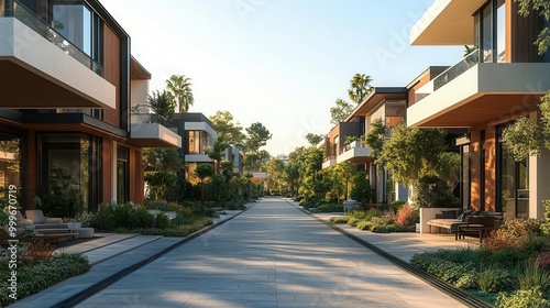 Suburban Serenity: Modern Eco-Friendly Residences Nestled in a Palm-Lined Oasis of Tranquility