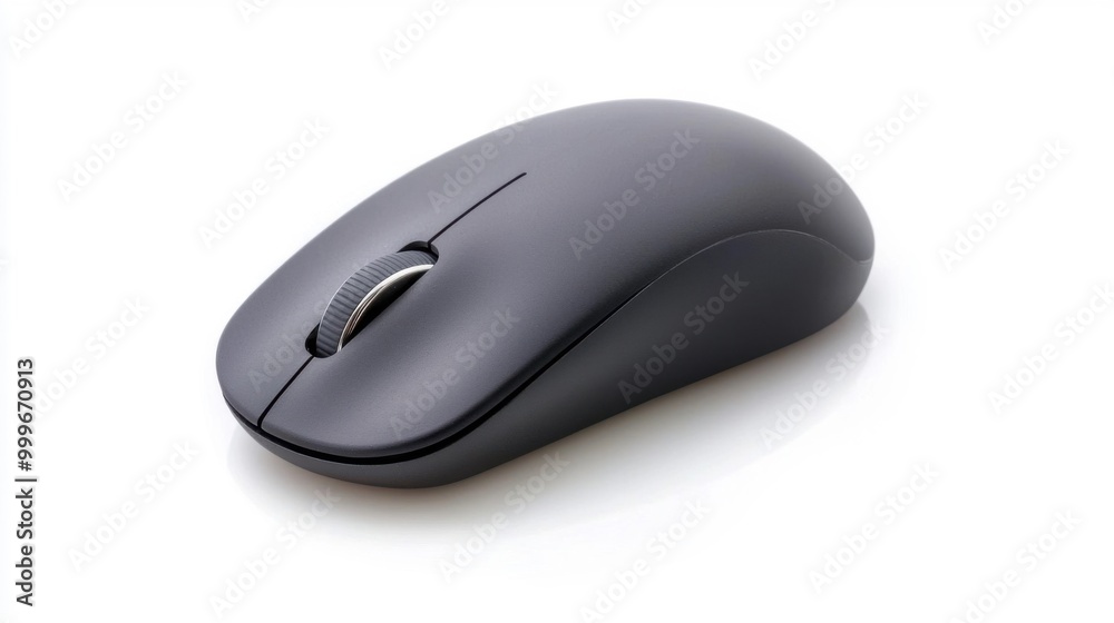 A wireless computer mouse, sleek and modern, isolated on a white background. A wireless computer mouse, sleek and modern, isolated on a white background.