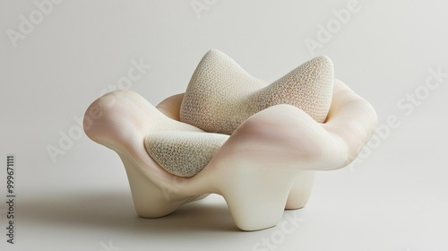 Modern Sculptural Chair with Abstract Design and Organic Forms. Contemporary Furniture
