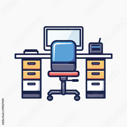 Modern office workspace illustration