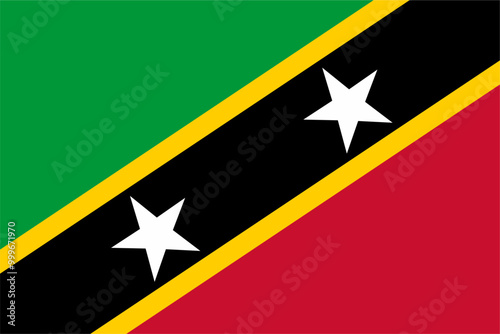 Flag of Saint Kitts and Nevis. Accurate proportion and official colors.