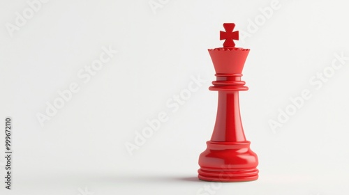 A 3D rendered chess piece, the king, isolated on a white background.