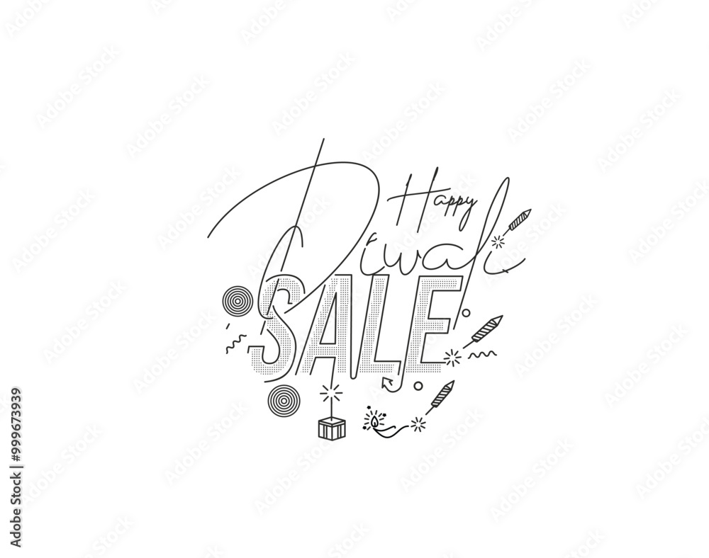 Obraz premium Happy Diwali Text Poster Design. Abstract vector illustration.