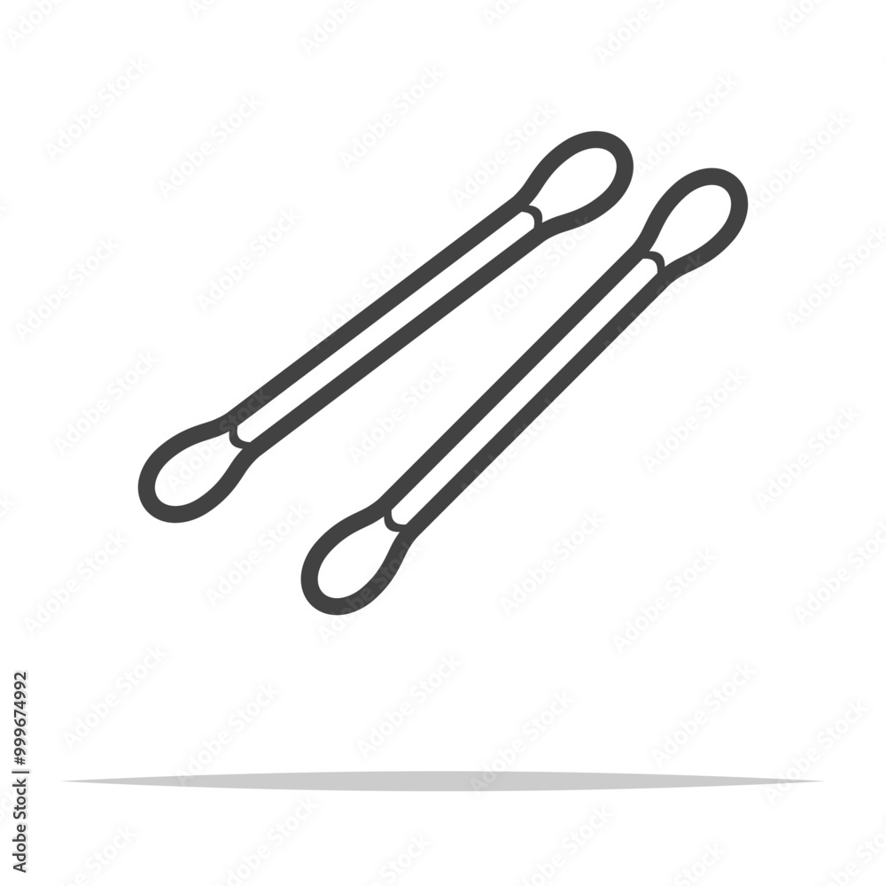 Cotton buds outline icon transparent vector isolated Cotton buds outline icon transparent vector isolated