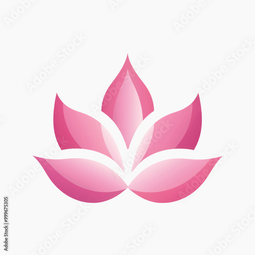 Elegant pink lotus flower logo