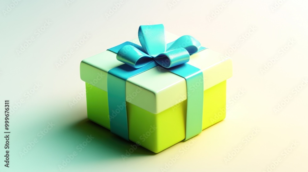 A colorful gift box with a blue ribbon, symbolizing celebration and surprise. A colorful gift box with a blue ribbon, symbolizing celebration and surprise.