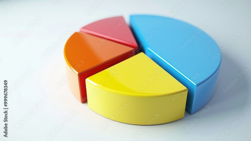A close-up view of a pie chart on a table, great for illustrating data visualization or statistics concepts A close-up view of a pie chart on a table, great for illustrating data visualization or statistics concepts