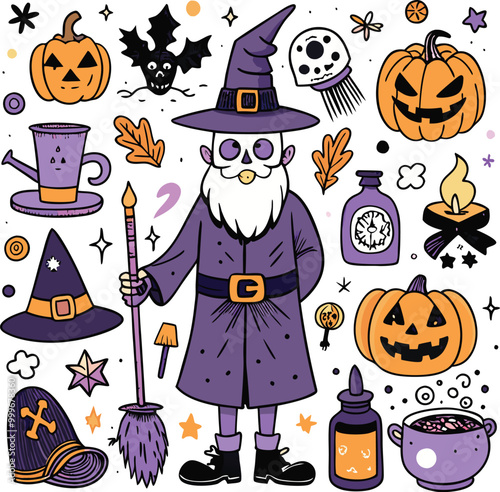 Halloween Vector Element Set T shirt Design