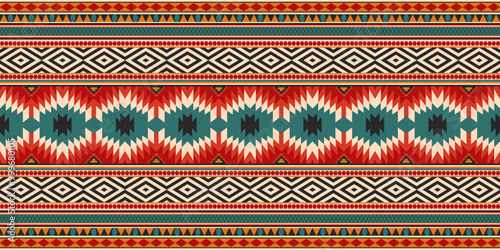 Ethnic geometric pattern, seamless pattern of the Navajo tribe. Native American ethnic. Seamless vector pattern ethnic, seamless Mexican rug, woven carpet. Folk embroidery, Bohemian, Aztec style.