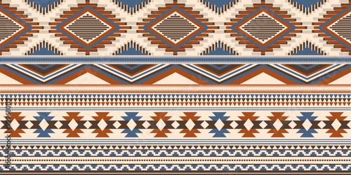 Ethnic geometric pattern, seamless pattern of the Navajo tribe. Native American ethnic. Seamless vector pattern ethnic, seamless Mexican rug, woven carpet. Folk embroidery, Bohemian, Aztec style.