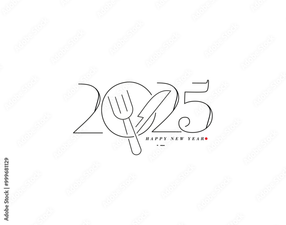 Happy New Year 2025 Text Typography Design Element flyer, banner design. Happy New Year 2025 Text Typography Design Element flyer, banner design.