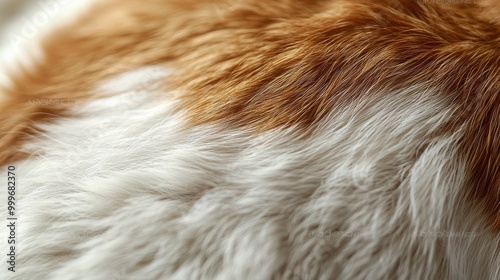 Close-Up Texture of White and Brown Fur