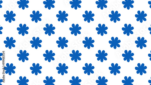 Blue florals seamless pattern