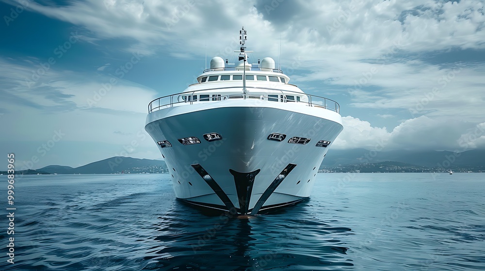 White cruise vessel from the front