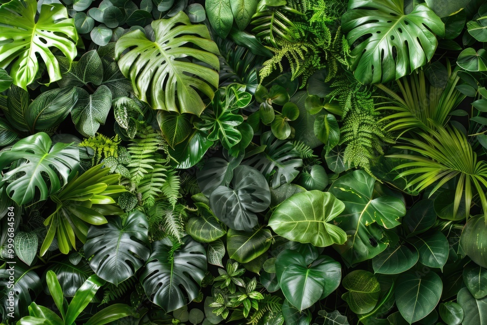 A detailed view of various green plants A detailed view of various green plants