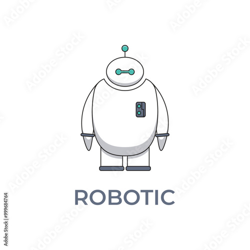 robot logo technology symbol design vector illustration