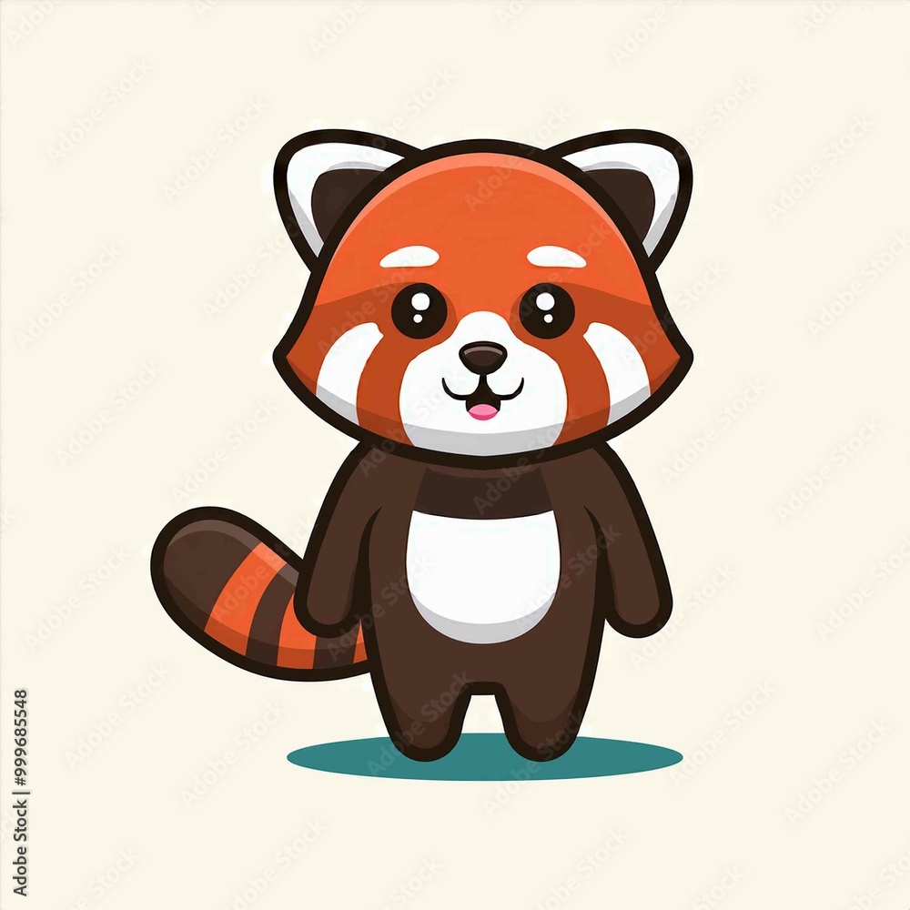 Cute red panda character vector Cute red panda character vector