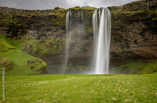 long exposure photo of Seljalandsfoss waterfall, Iceland during early summer