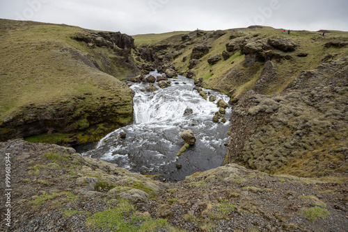 Fosstorfufoss waterfall, the second of many waterfalls on the Skógá River above Skógafoss on the Laugavegur trail, South Iceland photo