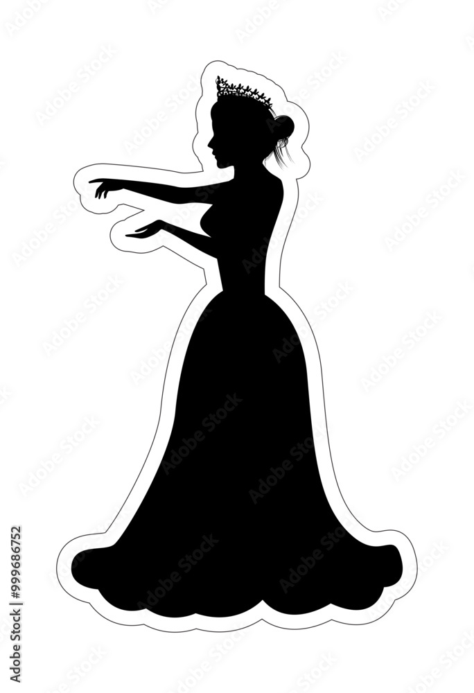 Fototapeta premium Cute Princess Silhouette