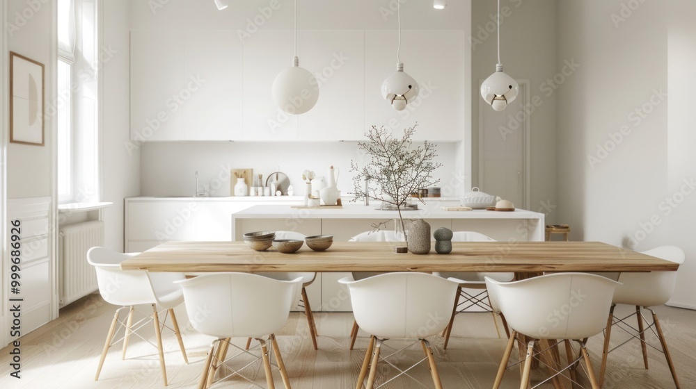 Minimalist Kitchen Design with White and Wood Minimalist Kitchen Design with White and Wood