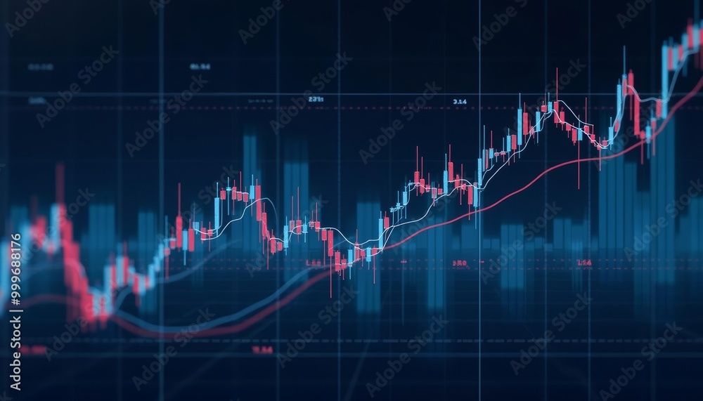 Fototapeta premium Elevated financial data soaring market trends
