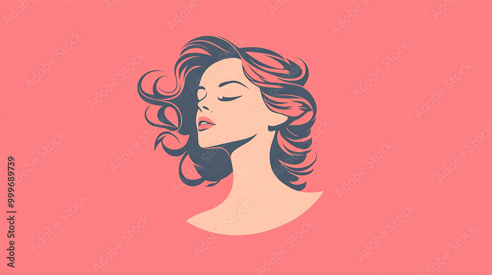 Illustration of a woman with her eyes closed. Illustration of a woman with her eyes closed.