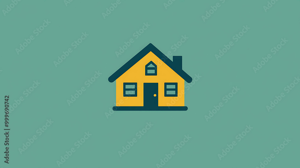 Simple flat design house icon. Simple flat design house icon.